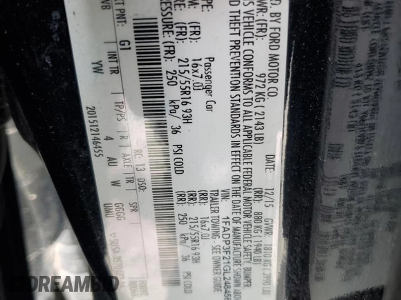 2016 Ford Focus SE with VIN 1FADP3F21GL248456, listed as a Copart auction lot 51583335 with 134,313 mi miles and Salvage title. Bid and sale history available at DreamBid. Image 13.