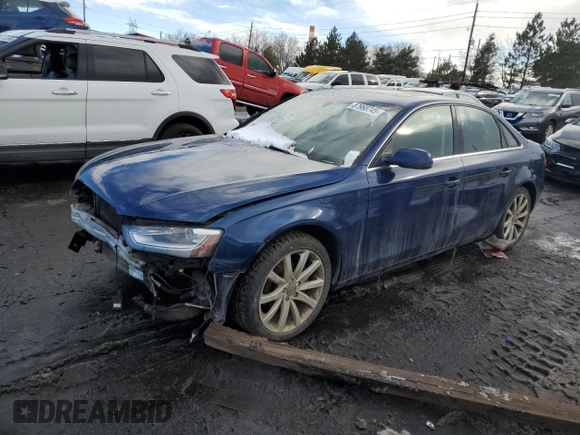 2013 Audi A4 Premium Plus с VIN WAUFFAFL5DN029533, выставлен на аукционе Copart как лот 87968745 с пробегом Не указан миль и На запчасти • Non repairable. История ставок и продаж доступна на DreamBid. Изображение 1.