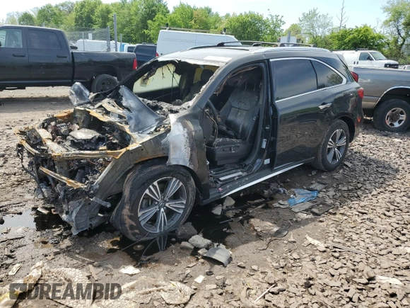 2017 Acura MDX z VIN 5FRYD4H3XHB041633, wystawiony jako Copart lot #55994175 z przebiegiem Nie podano mil oraz Szkoda całkowita • Salvage title. Historia ofert i sprzedaży dostępna na DreamBid. Obrazek 1.