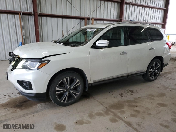 2018 Nissan Pathfinder SV with VIN 5N1DR2MM8JC672481, listed as a Copart auction lot 36968324 with 47,446 mi miles and Salvage Title. Bid and sale history available at carsss.com. Image 1.