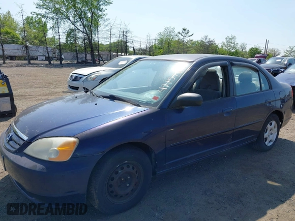 2003 Honda Civic LX with VIN 2HGES16583H594640, listed as a IAAI auction lot 42157801 with 167,981 mi miles. Bid and sale history available at carsss.com. Image 2.