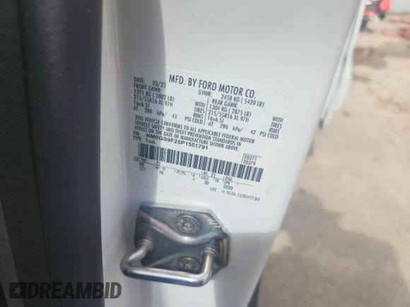 2023 Ford Transit Connect XLT z VIN NM0GS9F25P1551791, wystawiony jako Copart lot #63504715 z przebiegiem 44 167 mil mil oraz Czysty tytuł • Clean title. Historia ofert i sprzedaży dostępna na DreamBid. Obrazek 13.