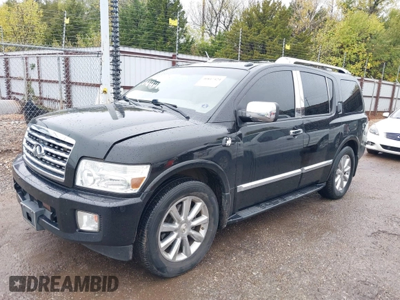 2008 Infiniti QX56 with VIN 5N3AA08D98N902382, listed as a IAAI auction lot 40817424 with 178,284 mi miles. Bid and sale history available at carsss.com. Image 2.
