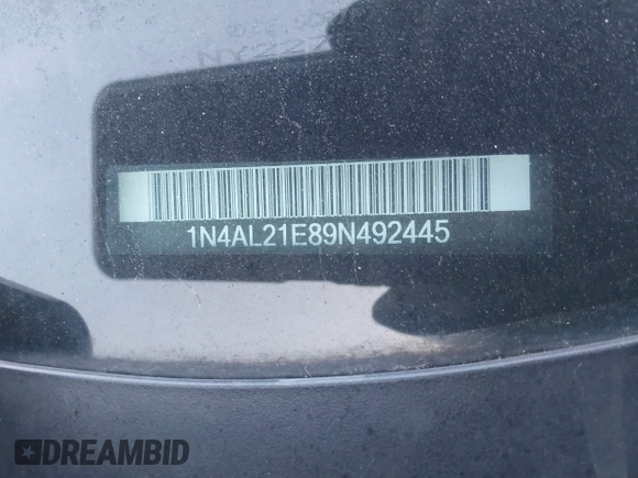 2009 Nissan Altima SL with VIN 1N4AL21E89N492445, listed as a IAAI auction lot 41793697 with Not Provided miles and . Bid and sale history available at DreamBid. Image 11.