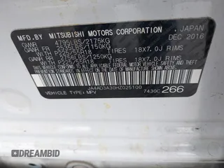 2017 Mitsubishi Outlander SE with VIN JA4AD3A30HZ025100, listed as a IAAI auction lot 42423429 with 205,827 mi miles and . Bid and sale history available at DreamBid. Image 9.