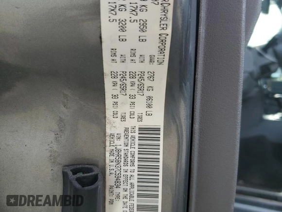 2007 Jeep Grand Cherokee Limited с VIN 1J8HR58N37C594834, выставлен на аукционе Copart как лот 58380675 с пробегом 151 304 миль миль и Чистый • Clean title. История ставок и продаж доступна на DreamBid. Изображение 13.