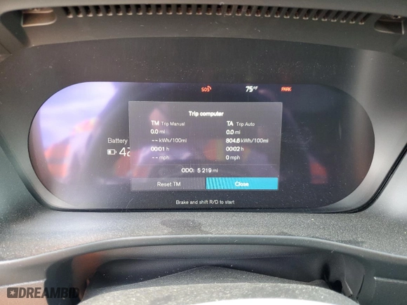 2023 Volvo C40 Recharge Pure Electric Ultimate with VIN YV4ED3GM4P2050044, listed as a Copart auction lot 77971123 with 5219 miles. Bid and sale history available at carsss.com. Image 9.