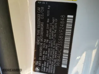 2008 BMW 1 Series 135i with VIN WBAUC73558VF24848, listed as a Copart auction lot 83638044 with 155,887 mi miles and Salvage Title. Bid and sale history available at carsss.com. Image 14.