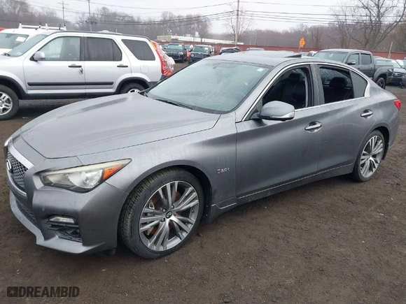 2016 Infiniti Q50 3.0t Red Sport 400 with VIN JN1FV7AR3GM451964, listed as a IAAI auction lot 41715544 with 164,139 mi miles. Bid and sale history available at carsss.com. Image 16.