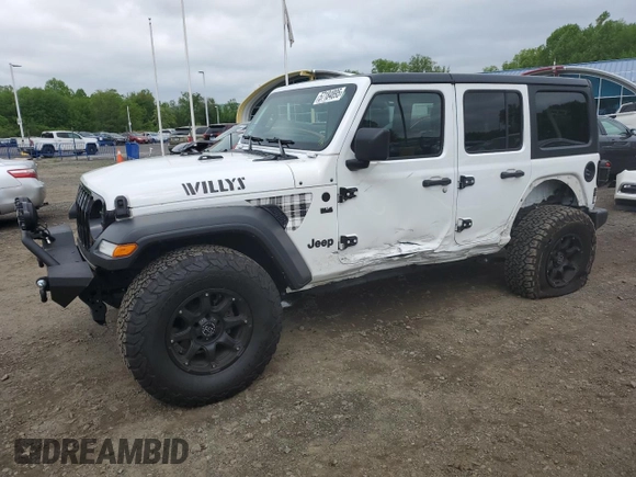 2022 Jeep Wrangler Unlimited Sport S with VIN 1C4HJXDG4NW235781, listed as a Copart auction lot 57184895 with 30,883 mi miles and Salvage title. Bid and sale history available at DreamBid. Image 1.