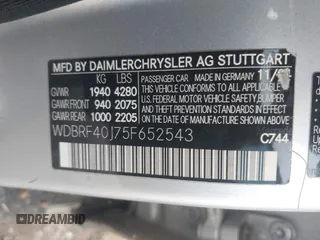 2005 Mercedes-Benz C 230 Kompressor with VIN WDBRF40J75F652543, listed as a IAAI auction lot 42354324 with 158,490 mi miles and . Bid and sale history available at DreamBid. Image 9.