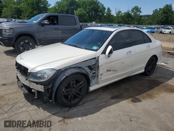 2012 Mercedes-Benz C 300 Sport with VIN WDDGF8BB9CA704373, listed as a Copart auction lot 63184325 with 86,497 mi miles and Salvage title. Bid and sale history available at DreamBid. Image 1.