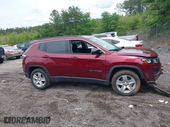 2022 Jeep Compass Latitude with VIN 3C4NJCBB9NT202123, listed as a IAAI auction lot 42234627 with 87,792 mi miles and . Bid and sale history available at DreamBid. Image 13.
