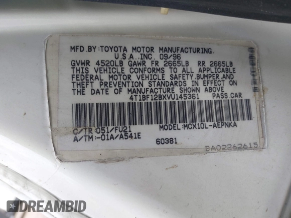 1997 Toyota Avalon XL with VIN 4T1BF12BXVU145361, listed as a IAAI auction lot 42034491 with 261,773 mi miles and . Bid and sale history available at DreamBid. Image 9.