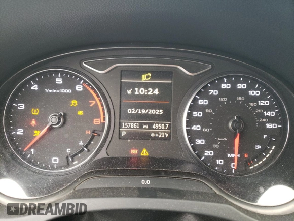2015 Audi A3 2.0T Prestige with VIN WAUKFGFF1F1082817, listed as a Copart auction lot 44567385 with 157,861 mi miles and Salvage Title. Bid and sale history available at carsss.com. Image 9.