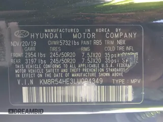 2020 Hyundai Palisade Limited z VIN KM8R54HE3LU094349, wystawiony jako IAAI lot #42266871 z przebiegiem 72 608 mil mil oraz . Historia ofert i sprzedaży dostępna na DreamBid. Obrazek 9.