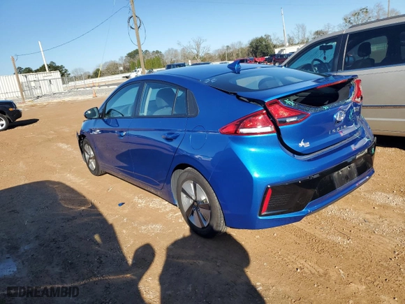 2017 Hyundai Ioniq Hybrid Blue with VIN KMHC65LC7HU035570, listed as a Copart auction lot 46593515 with 53,449 mi miles and Salvage Title. Bid and sale history available at carsss.com. Image 2.