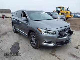 2020 Infiniti QX60 LUXE with VIN 5N1DL0MM4LC527236, listed as a IAAI auction lot 41189743 with 55,730 mi miles. Bid and sale history available at carsss.com. Image 1.