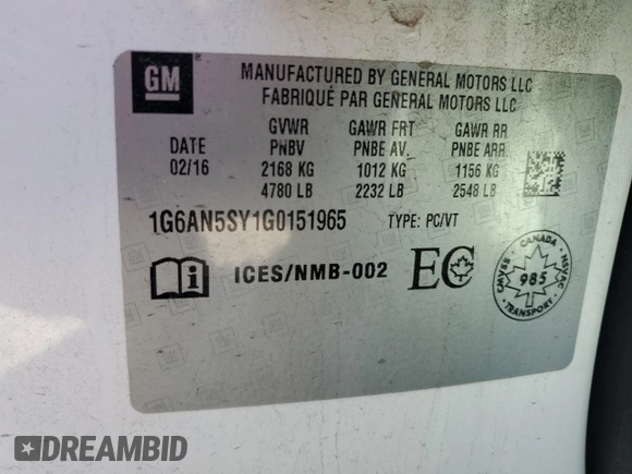 2016 Cadillac ATS-V z VIN 1G6AN5SY1G0151965, wystawiony jako Copart lot #43173675 z przebiegiem 66 874 mil mil oraz Szkody całkowita. Historia ofert i sprzedaży dostępna na DreamBid. Obrazek 12.