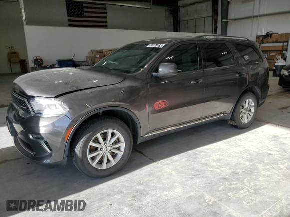 2021 Dodge Durango SXT Plus with VIN 1C4RDJAG2MC544596, listed as a Copart auction lot 54770185 with 56,574 mi miles and Salvage title. Bid and sale history available at DreamBid. Image 1.