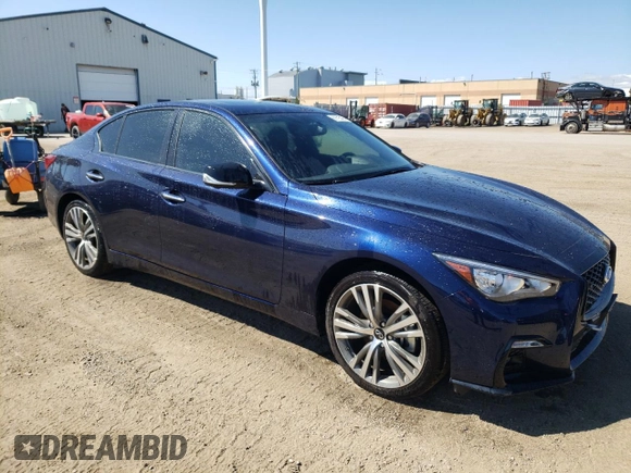 2023 Infiniti Q50 SENSORY with VIN JN1EV7CR5PM541206, listed as a Copart auction lot 69795404 with 5,305 mi miles and Clean Title. Bid and sale history available at carsss.com. Image 4.