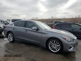 2020 Infiniti Q50 Luxe with VIN JN1EV7AR3LM255979, listed as a Copart auction lot 47680775 with 61,340 mi miles and Salvage title. Bid and sale history available at DreamBid. Image 4.