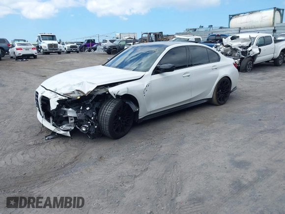 2024 BMW M3 Competition xDrive z VIN WBS43AY07RFS42807, wystawiony jako IAAI lot #41678678 z przebiegiem 3 394 mil mil oraz . Historia ofert i sprzedaży dostępna na DreamBid. Obrazek 2.
