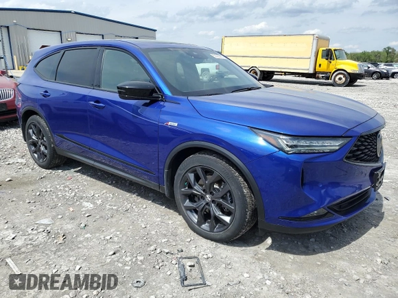 2022 Acura MDX w/A-Spec Package with VIN 5J8YE1H03NL007210, listed as a Copart auction lot 53582985 with 40,646 mi miles and Salvage title. Bid and sale history available at DreamBid. Image 4.