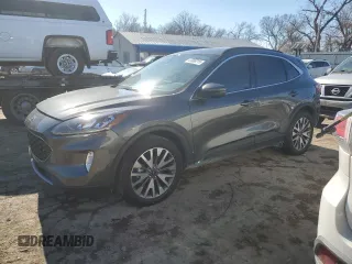2020 Ford Escape Titanium with VIN 1FMCU9J92LUB45598, listed as a Copart auction lot 42088215 with 65,578 mi miles and Salvage title. Bid and sale history available at DreamBid. Image 1.