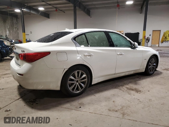 2017 Infiniti Q50 Signature Edition with VIN JN1EV7AP8HM742195, listed as a Copart auction lot 85845844 with 129,570 mi miles and Salvage title. Bid and sale history available at DreamBid. Image 3.