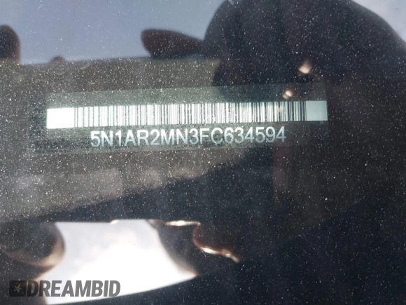 2015 Nissan Pathfinder SV z VIN 5N1AR2MN3FC634594, wystawiony jako IAAI lot #42513017 z przebiegiem 110 098 mil mil oraz . Historia ofert i sprzedaży dostępna na DreamBid. Obrazek 9.