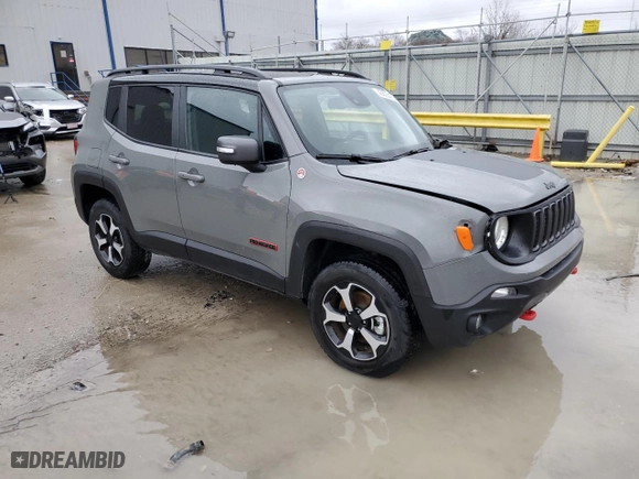 2021 Jeep Renegade Trailhawk with VIN ZACNJDC11MPM70551, listed as a Copart auction lot 43808405 with 13,459 mi miles and Salvage Title. Bid and sale history available at carsss.com. Image 4.