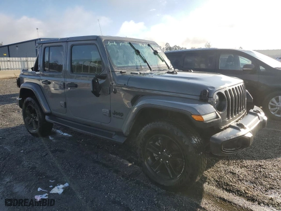 2020 Jeep Wrangler Unlimited Sahara with VIN 1C4HJXENXLW105210, listed as a Copart auction lot 79345214 with 74,480 mi miles and Salvage Title. Bid and sale history available at carsss.com. Image 4.