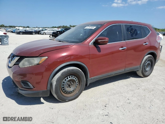 2015 Nissan Rogue S with VIN KNMAT2MT2FP504352, listed as a Copart auction lot 52797585 with 156,644 mi miles and Salvage Title. Bid and sale history available at carsss.com. Image 1.