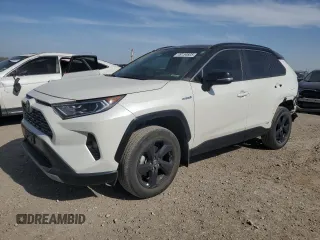 2021 Toyota RAV4 Hybrid XSE with VIN 4T3E6RFV2MU047334, listed as a Copart auction lot 49154605 with 33,588 mi miles and Salvage Title. Bid and sale history available at carsss.com. Image 1.