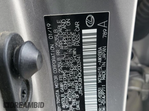 2019 Lexus UX 250h z VIN JTHU9JBH0K2003941, wystawiony jako Copart lot #53476155 z przebiegiem 94 603 mil mil oraz Szkoda całkowita • Salvage title. Historia ofert i sprzedaży dostępna na DreamBid. Obrazek 13.