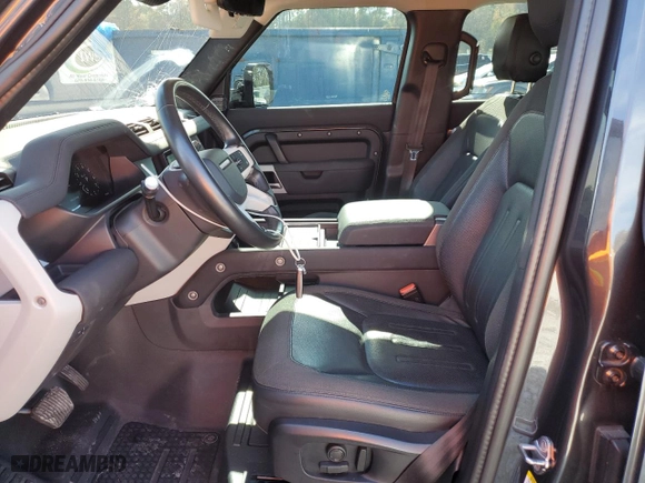 2021 Land Rover Defender SE with VIN SALEPERU0M2036942, listed as a Copart auction lot 80327764 with 59,610 mi miles and Salvage Title. Bid and sale history available at carsss.com. Image 7.