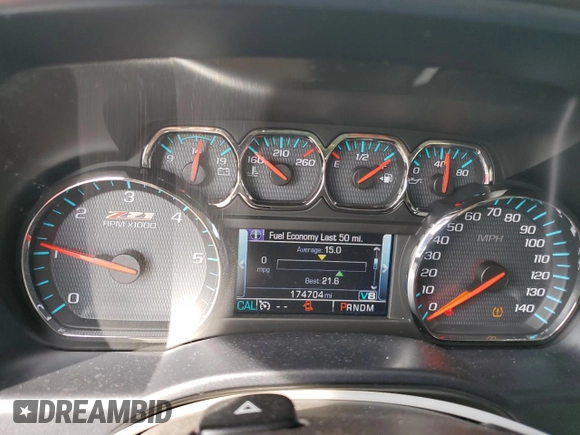 2015 Chevrolet Silverado 1500 LT with VIN 3GCUKREC2FG184493, listed as a Copart auction lot 52873115 with 174,704 mi miles and Salvage Title. Bid and sale history available at DreamBid. Image 9.