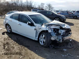 2012 Acura TSX Tech Pkg with VIN JH4CU2F66CC021056, listed as a Copart auction lot 48221775 with 0 mi miles and Salvage Title. Bid and sale history available at carsss.com. Image 4.