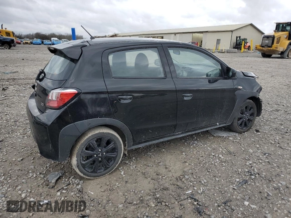 2023 Mitsubishi Mirage Black Edition with VIN ML32AWHJ5PH001181, listed as a Copart auction lot 47870945 with 52,757 mi miles and Salvage title. Bid and sale history available at DreamBid. Image 3.