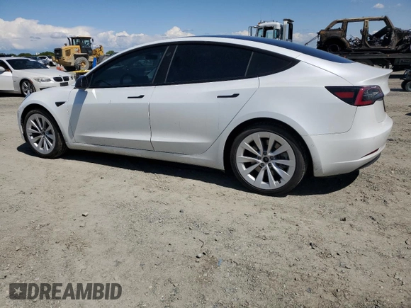 2021 Tesla Model 3 Standard Range Plus with VIN 5YJ3E1EA4MF849187, listed as a Copart auction lot 51689605 with 77,266 mi miles and Salvage Title. Bid and sale history available at carsss.com. Image 2.