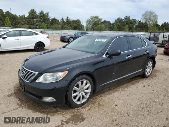 2009 Lexus LS 460 with VIN JTHCL46F195002703, listed as a Copart auction lot 54679515 with 222,391 mi miles and Salvage title. Bid and sale history available at DreamBid. Image 1.