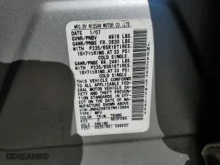 2007 Nissan Murano SL with VIN JN8AZ08TX7W513664, listed as a Copart auction lot 71996994 with 116,990 mi miles and Salvage Title. Bid and sale history available at carsss.com. Image 13.