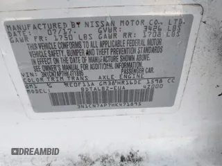 2017 Nissan Versa SV with VIN 3N1CN7AP7HK471895, listed as a IAAI auction lot 42364473 with 128,546 mi miles and . Bid and sale history available at DreamBid. Image 9.