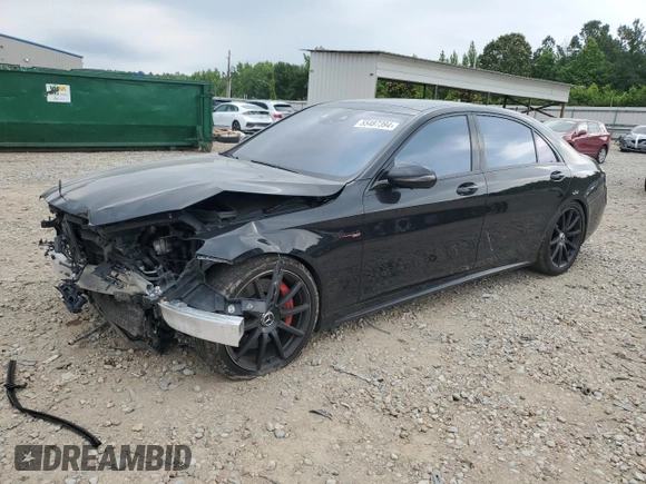2018 Mercedes-Benz S 63 AMG with VIN WDDUG8JB8JA376474, listed as a Copart auction lot 55487394 with 57,490 mi miles and Salvage Title. Bid and sale history available at DreamBid. Image 1.