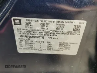 2016 Chevrolet Equinox LT z VIN 2GNFLFEKXG6360738, wystawiony jako Copart lot #54370195 z przebiegiem 84 316 mil mil oraz Szkoda całkowita • Salvage title. Historia ofert i sprzedaży dostępna na DreamBid. Obrazek 13.