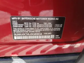 2018 BMW X6 sDrive35i with VIN 5UXKU0C56J0G80834, listed as a Copart auction lot 77041434 with 0 mi miles and Clean Title. Bid and sale history available at carsss.com. Image 13.
