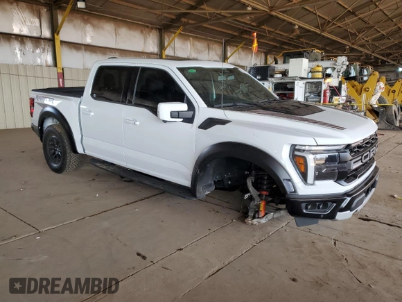 2024 Ford F-150 Raptor with VIN 1FTFW1RG2RFA80359, listed as a Copart auction lot 43185305 with 18,758 mi miles and Salvage Title. Bid and sale history available at DreamBid. Image 4.