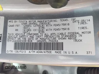 2014 Toyota Tacoma PreRunner with VIN 5TFJU4GNXEX061808, listed as a IAAI auction lot 41585931 with 214,240 mi miles. Bid and sale history available at carsss.com. Image 9.