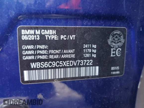 2014 BMW M6 z VIN WBS6C9C5XEDV73722, wystawiony jako Copart lot #87202664 z przebiegiem 68 283 mil mil oraz Szkoda całkowita • Salvage title. Historia ofert i sprzedaży dostępna na DreamBid. Obrazek 14.